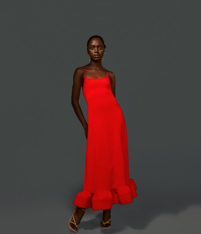 Red maxi dress