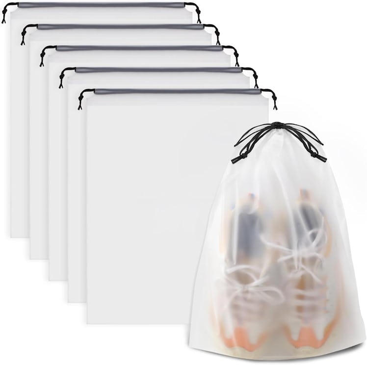 COIDEA Clear Shoe Bags for Travel (5-Pack)