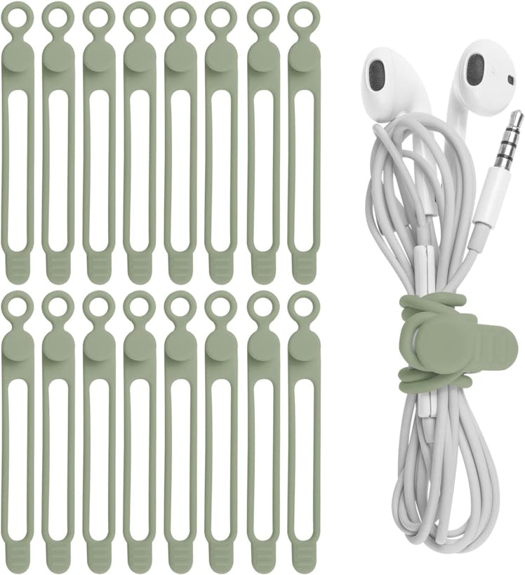 Nearockle Silicone Cable Straps (16-Pack)