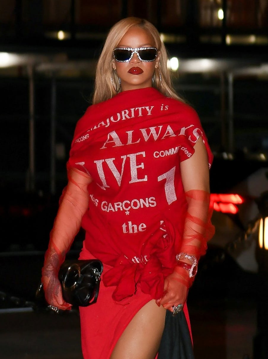 rihanna wears a red dress on mother&rsquo;s day 2024