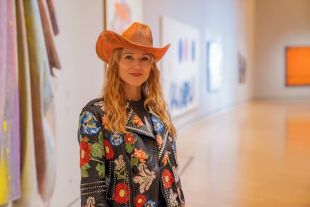 Jewel pictured with Mazda by Sam Gilliam in the Contemporary Gallery at Crystal Bridges Museum of Am...