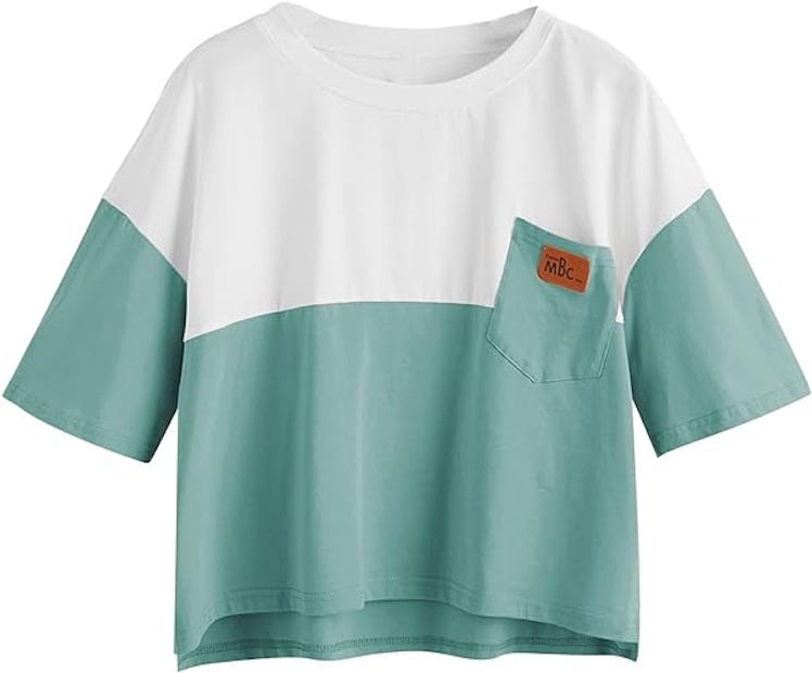 SweatyRocks Color-Block Tee