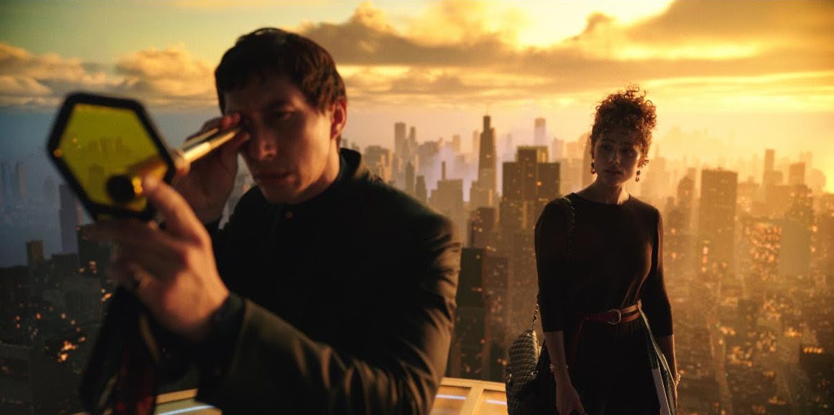 Adam Driver and Nathalie Emmanuel in 'Megalopolis'