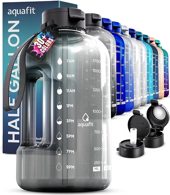 AQUAFIT Half Gallon Water Bottle With Time Marker