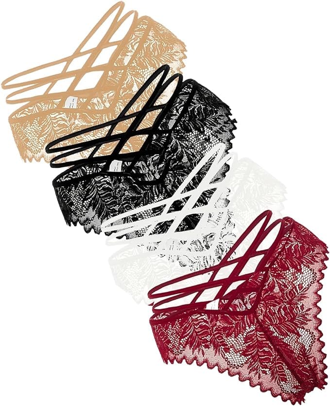 Anna &amp; Eric Floral Lace Panties (4-Pack)