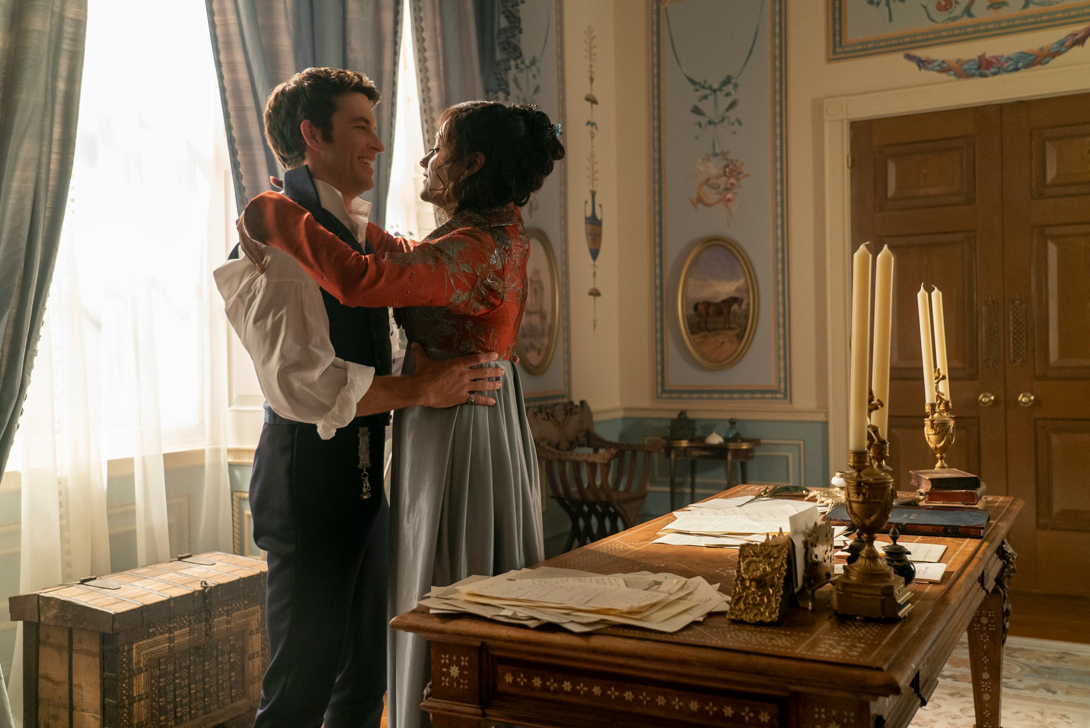 Anthony and Kate on 'Bridgerton.' Photo via Netflix