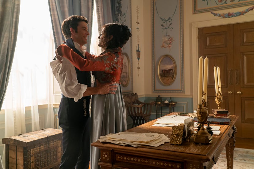 Anthony and Kate on 'Bridgerton.' Photo via Netflix