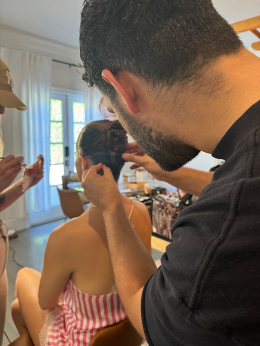 Bailee Madison gets her hair done for the 'PLL' premiere. 