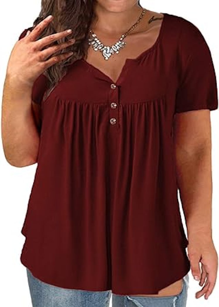 VISLILY Flowy Henley Shirt