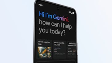 Google Gemini AI assistant on a phone.