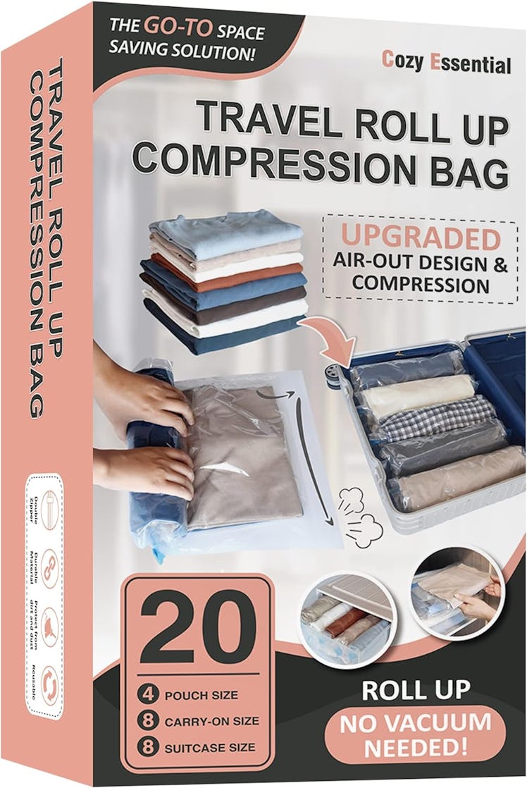 Cozy Essential Hand Roll-Up Travel Space Saver Bags (20-Pack)