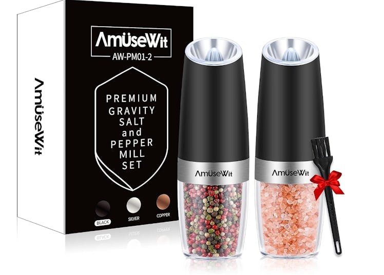 AmuseWit Gravity Electric Pepper and Salt Grinder (2-Pack)