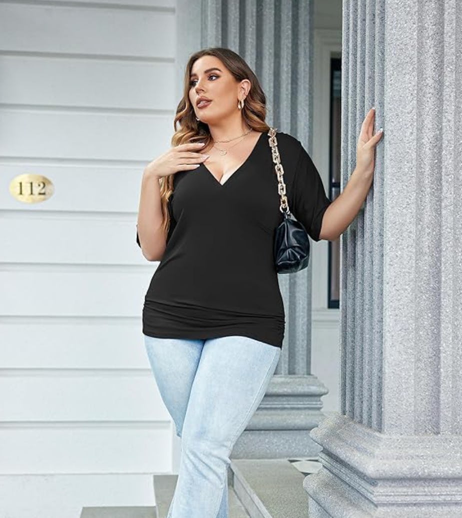 IN&rsquo;VOLAND V-Neck Wrap Blouse