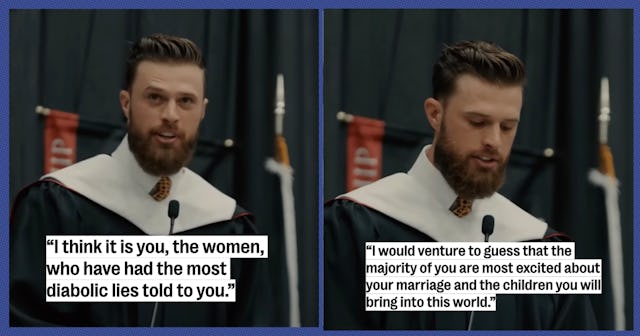 Kansas City Chiefs kicker, Harrison Butker, took his opportunity to speak to the recent grads of Ben...