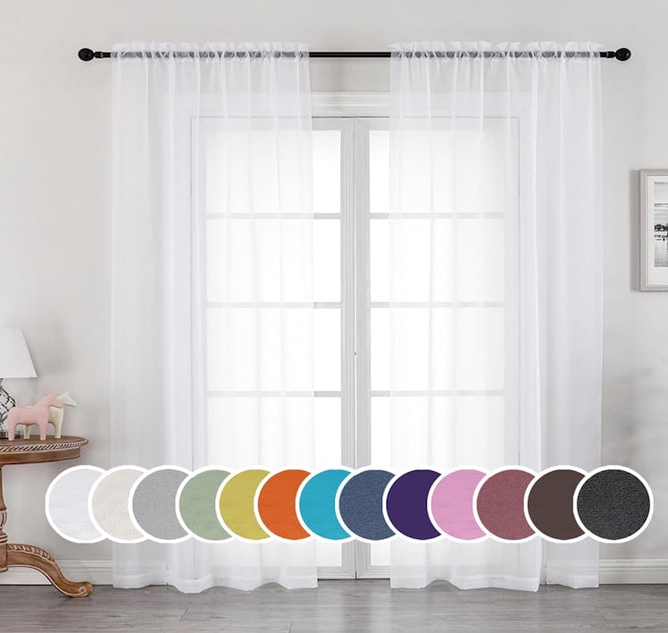 OWENIE Sheer Curtains (2-Pack)