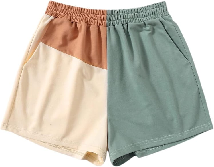 SOLY HUX Color-Blocked Casual Elastic Shorts