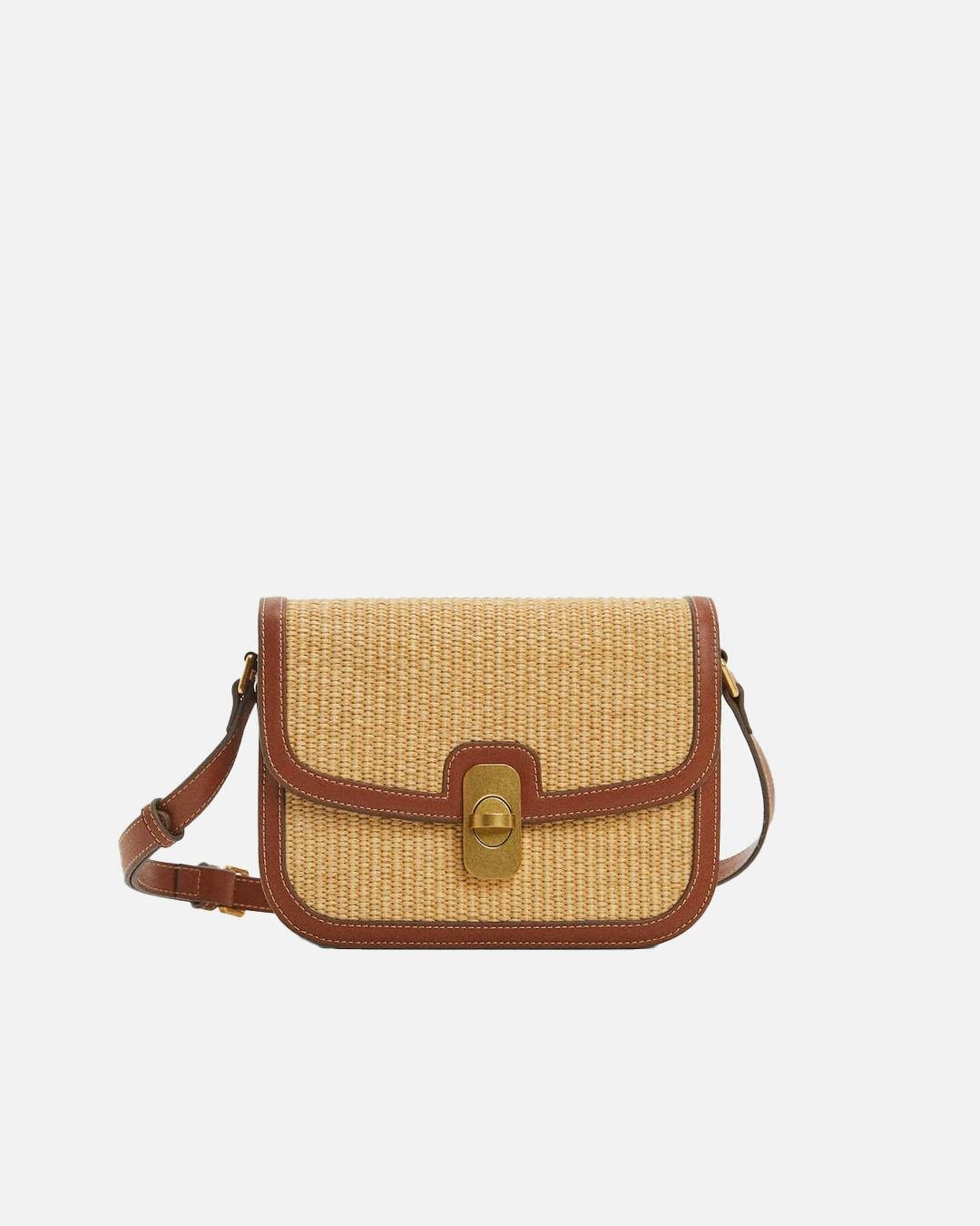 Raffia-Effect Shoulder Bag