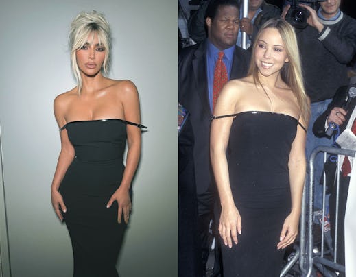 Kim Kardashian and Mariah Carey in Gucci fall 1997.