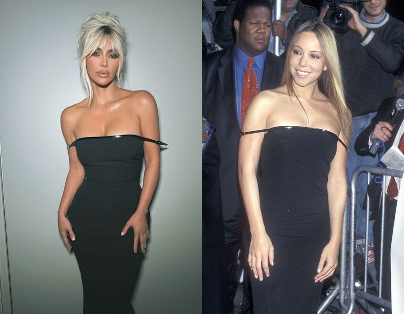 Kim Kardashian and Mariah Carey in Gucci fall 1997.