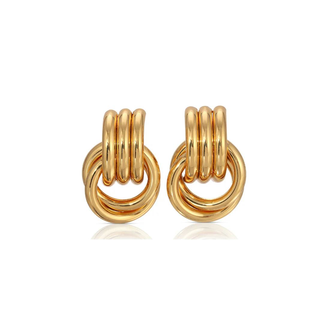 Double Knot Gold Earrings