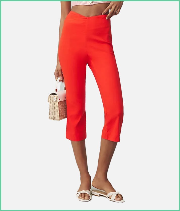 Maeve Structured Bombshell Capri Pants