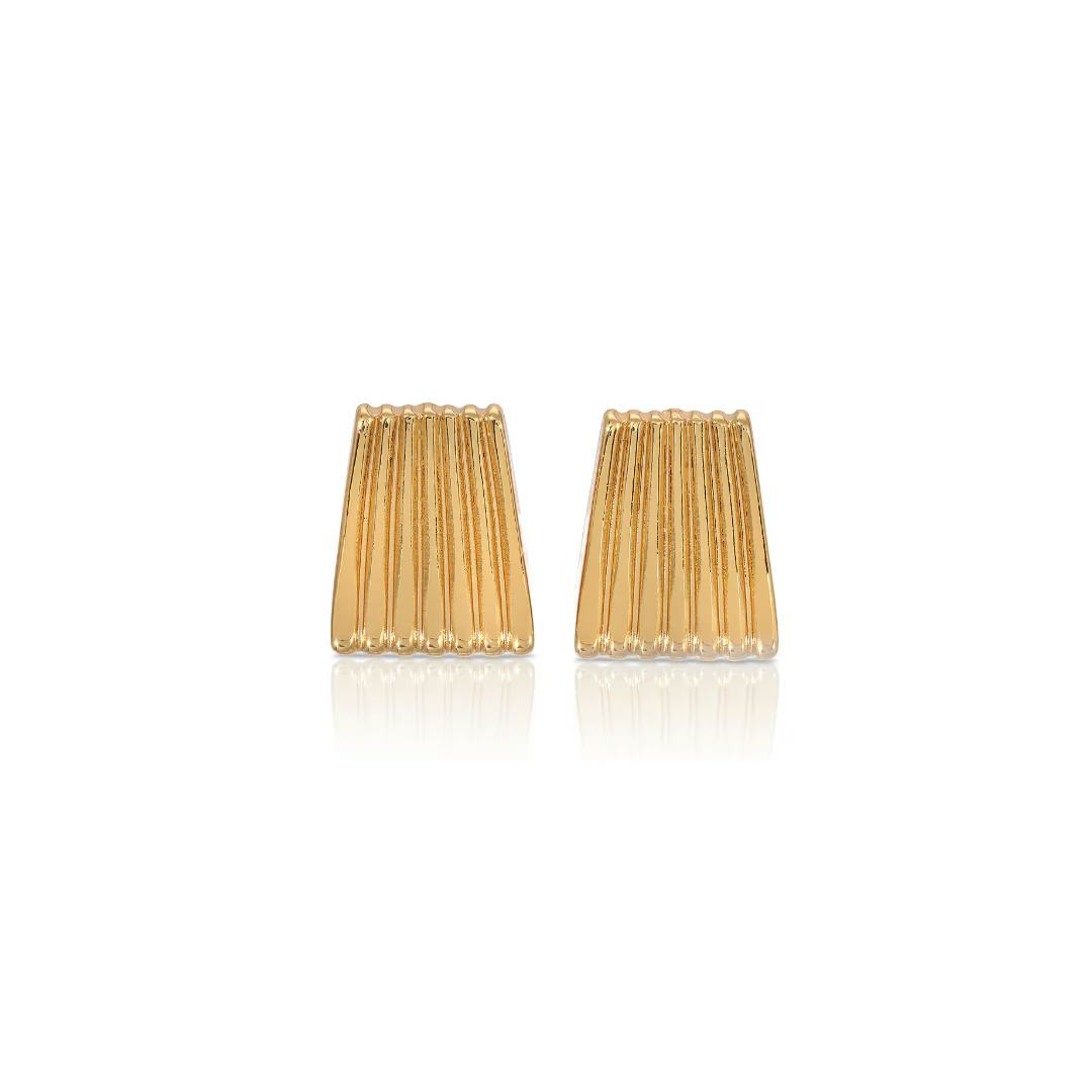 Ribbed Gold Earrings