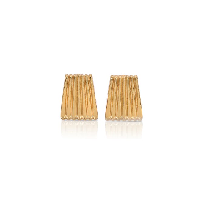 Ribbed Gold Earrings
