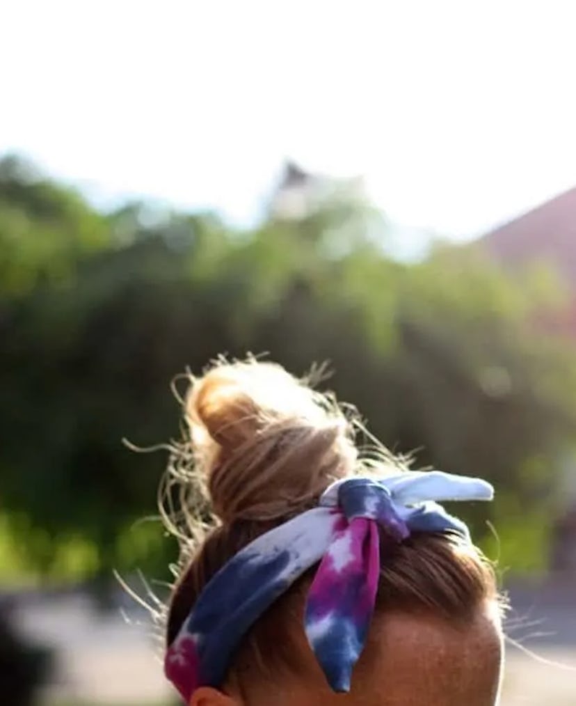 One summer tie-dye craft to make is tie-dye headbands.
