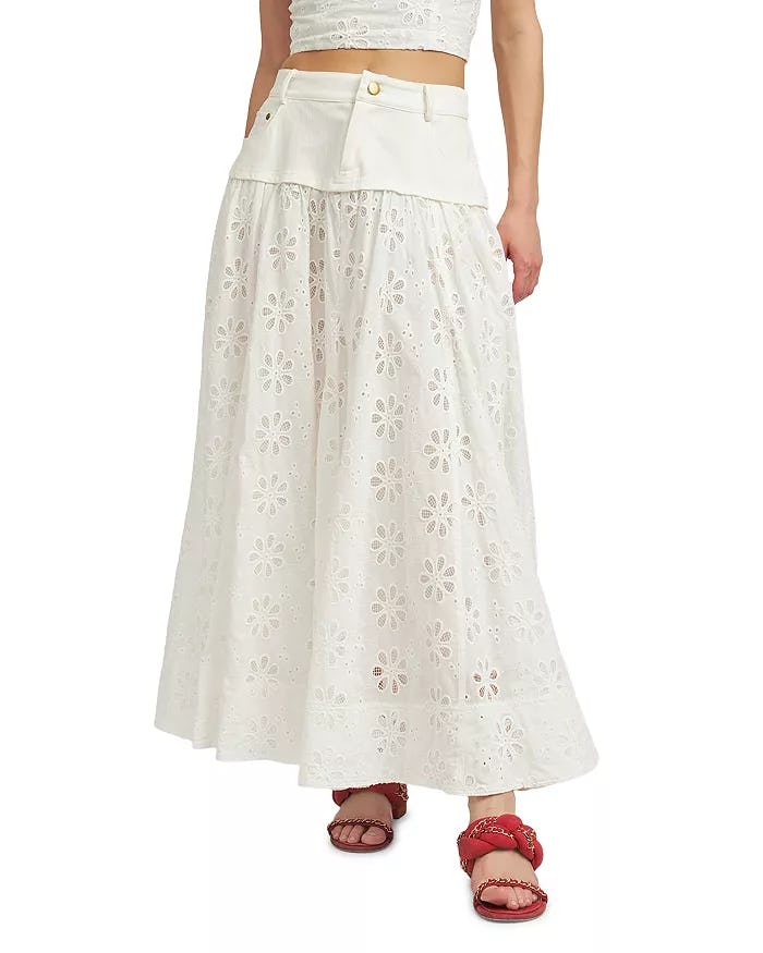 En Saison Eyelet Maxi Skirt