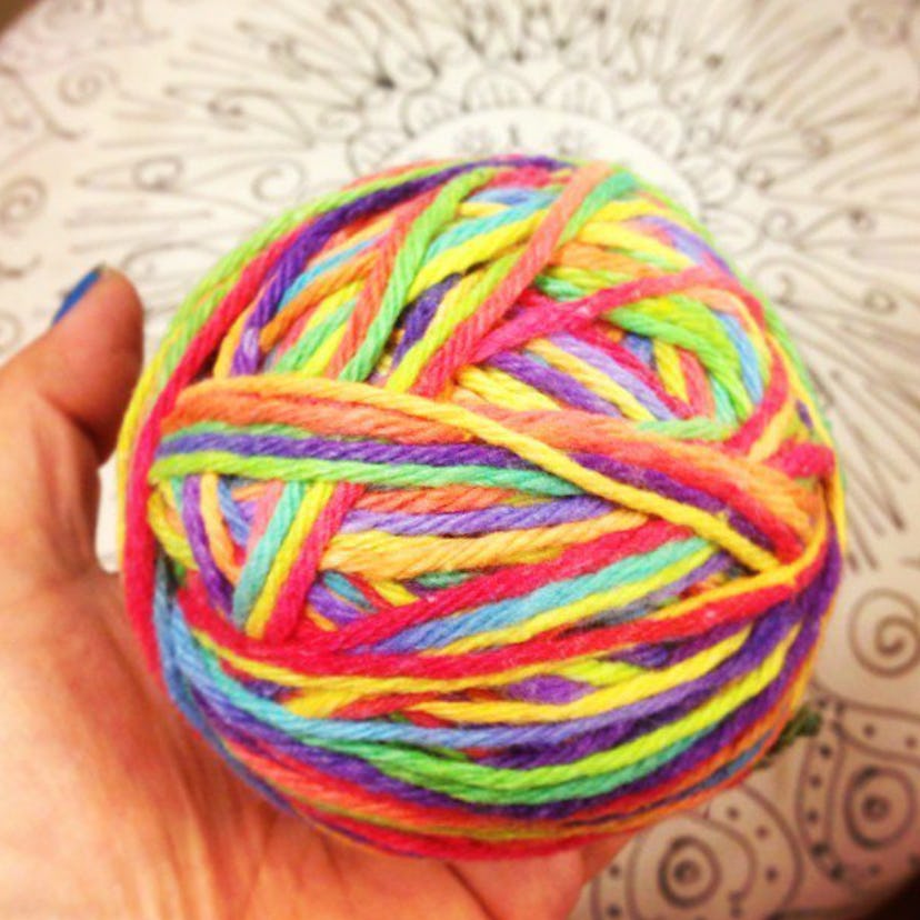 One summer tie-dye craft to make is tie-dye rainbow yarn.