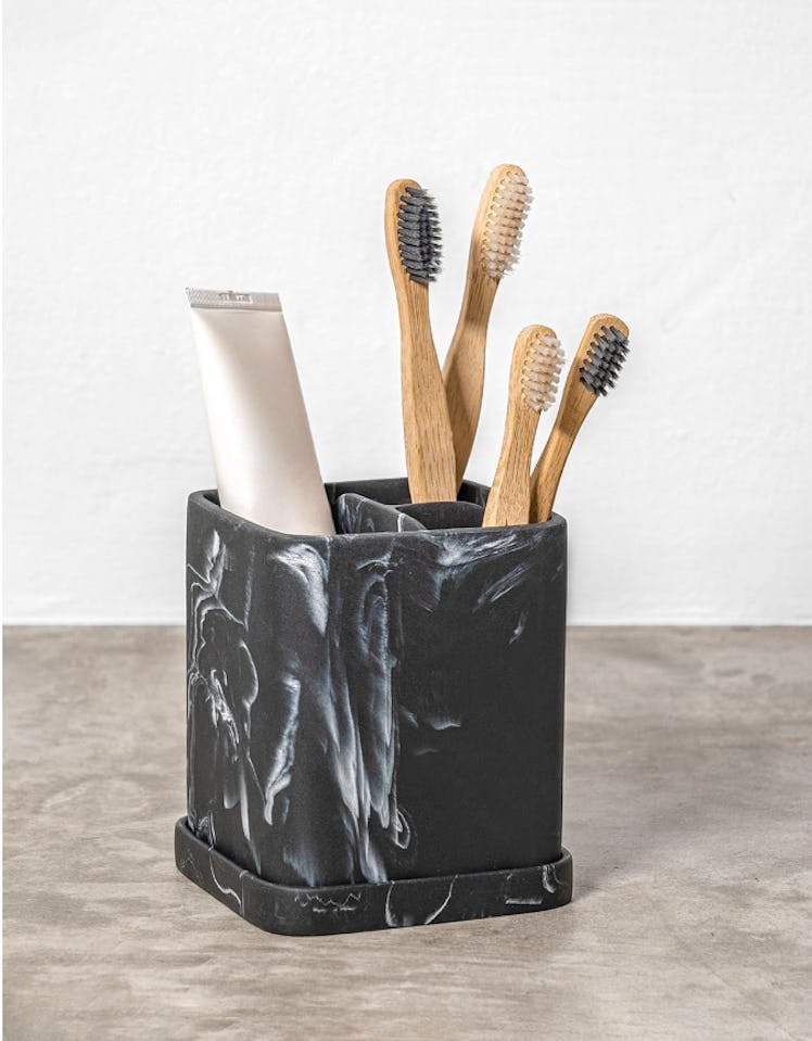 zccz Toothbrush Holder Organizer With Detachable Tray