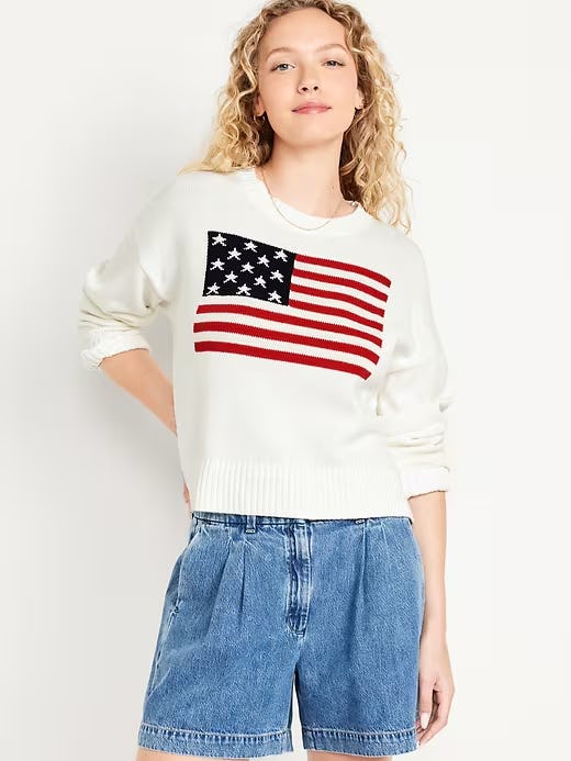 Crew-Neck Flag Sweater
