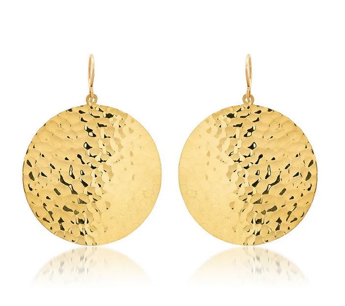 Large Hammered Disc Earrings