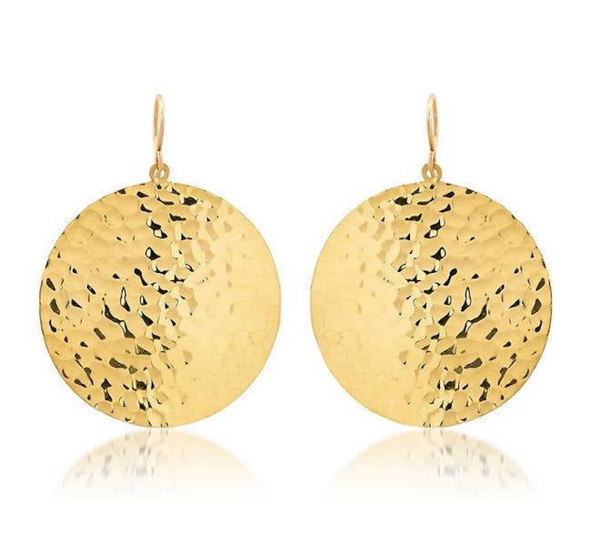 Large Hammered Disc Earrings