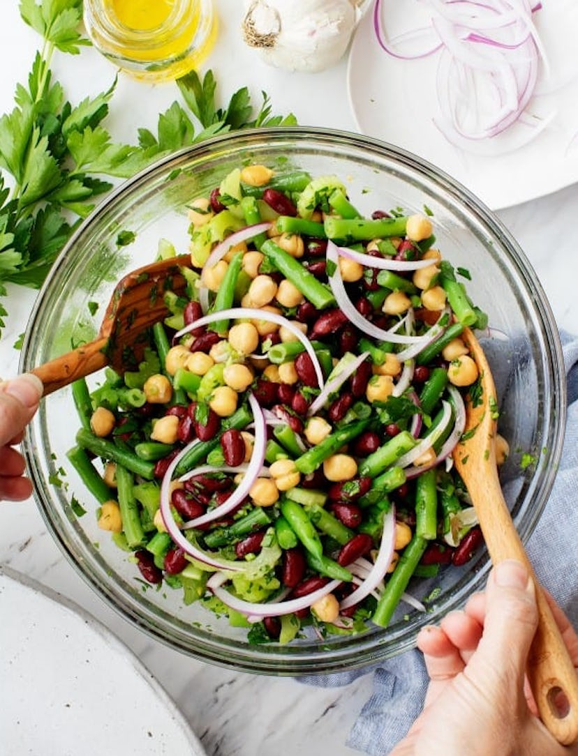 Make this three bean salad as a make-ahead cookout side this summer.