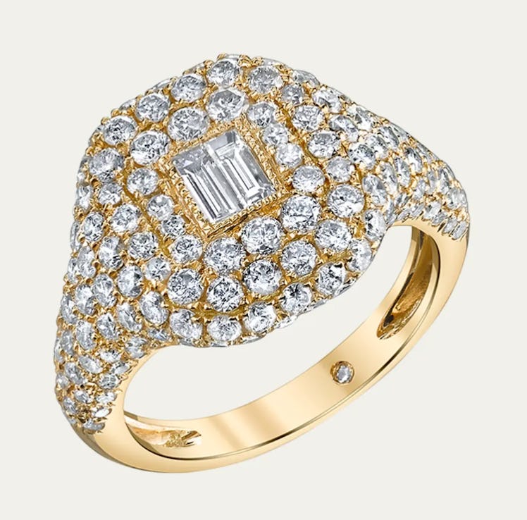 diamond gold pinky ring