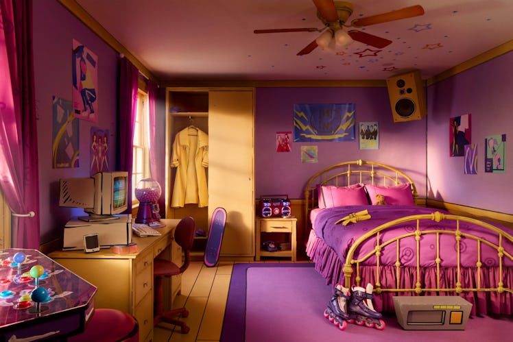 A live-action recreation of Jubilee's room from X-Men '97, created by Airbnb
