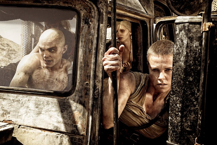 Nicholas Hoult and Charlize Theron in Mad Max: Fury Road