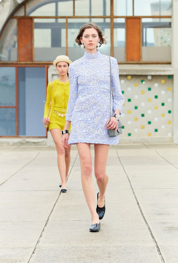 a look from chanel resort 2025 collection at the marseille runway show
