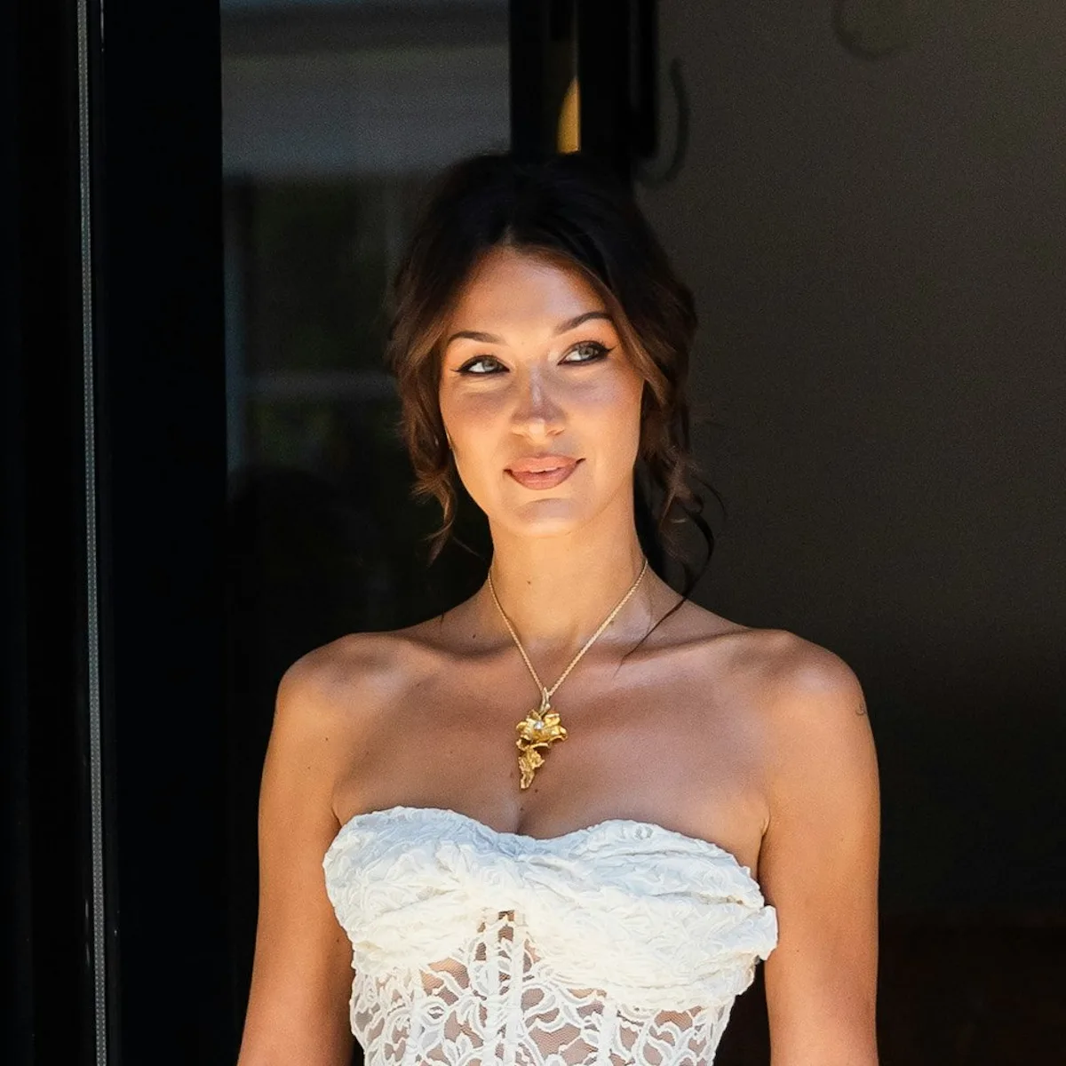 Bella Hadid Looks Like Fashion Royalty In a Sheer Lace Corset Dress Bella Hadid Looks Like Fashion Royalty In a Sheer Lace Corset Dress