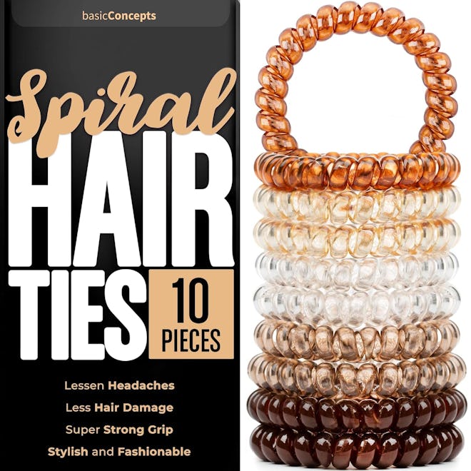 BASIC CONCEPTS Spiral Hair Ties (10 Pieces)