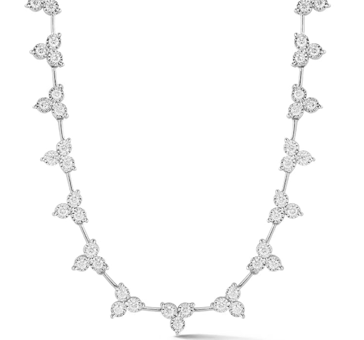 diamond trio tennis necklace