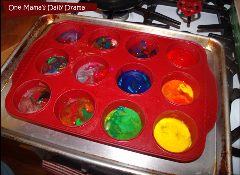 Recycled crayons are a fun tie-dye summer craft to make.