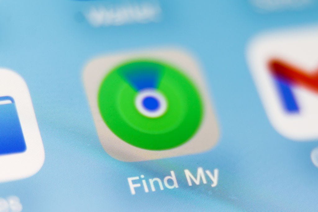 A photograph of Apple&rsquo;s Find My app tile.