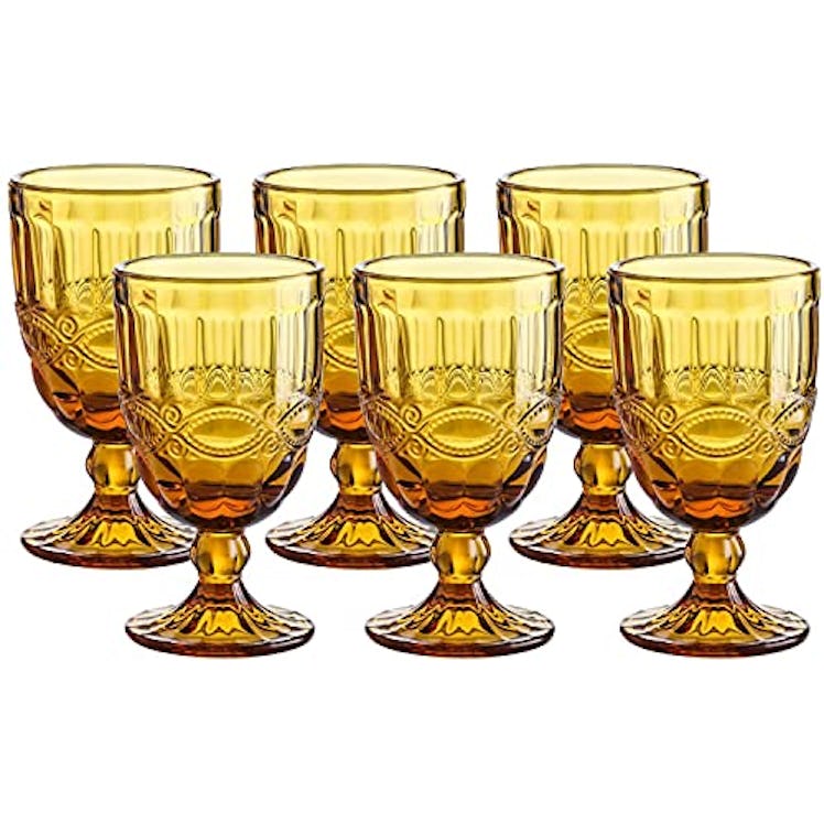 WHOLE HOUSEWARES | Colored Amber Drinking Glasses (Set of 6)