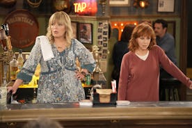 Melissa Peterman as Gabby and Reba McEntire as Bobbie in the new NBC sitcom 'Happy's Place.'