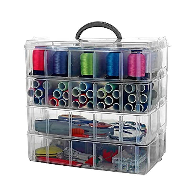 Bins & Things Clear 4-Tier Stackable Storage Containers