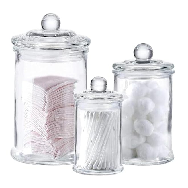Whole Housewares Glass Apothecary Jars (Set of 3)