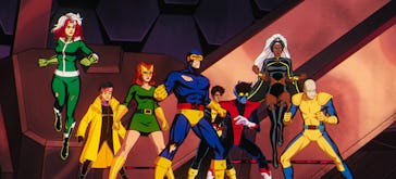 Rogue, Jubilee, Jean Grey, Cyclops, Nightcrawler, Storm, and Morph in X-Men '97