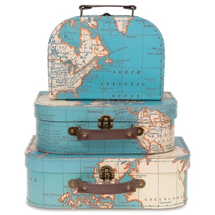 Jewelkeeper Paperboard Suitcases (Set of 3)